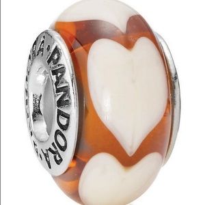Pandora murano amber heart charm